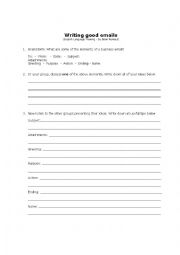 English Worksheet: How to write a good email