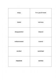 English Worksheet: Feelings matching activity