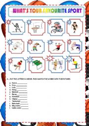 English Worksheet: WHATS YOUR FAVOURITE SPORT?