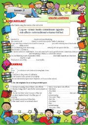 English Worksheet: ONLINE LEARNING