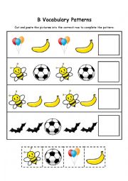 English Worksheet: Letter B Vocabulary Patterns