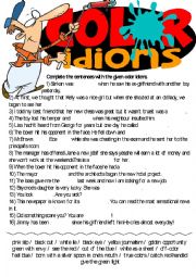 English Worksheet: Idioms Series-Color  Idioms Exercise