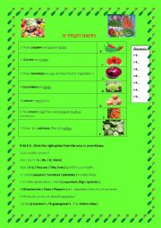 English Worksheet: Vegetables