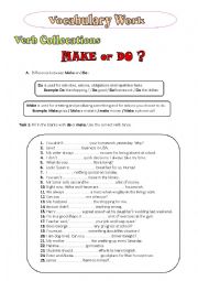 English Worksheet: Make or DO?