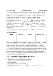 English Worksheet: At the market