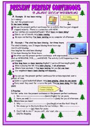 English Worksheet: present perfect continuous :lesson
