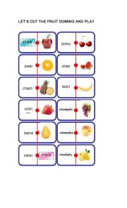 English Worksheet: fruit domino