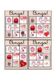 English Worksheet: Valentines Day Bingo 4