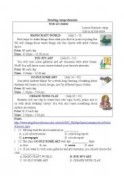 English Worksheet: Kids art classes