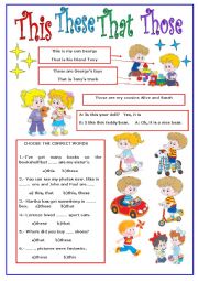 English Worksheet: DEMONSTRATIVES