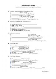 English Worksheet Grammar