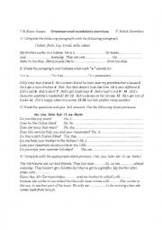 English Worksheet: grammar and vocabulary