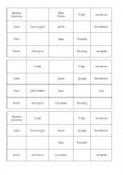 English Worksheet: invertebrates bingo game