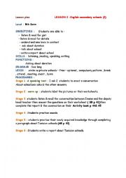 English Worksheet: Module 2:Lesson 2!Engllish secondary school 2 plan 