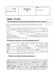 English Worksheet: Mid - term test 2 for bac pupils 2014