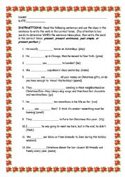 English Worksheet: TRINITY GRADE 3 : TEST OR REVISION TENSES  PRESENT AND PAST SIMPLE