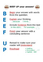 English Worksheet: Beef Up Your Answer