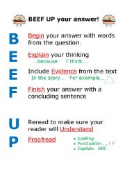 English Worksheet: Beef Up Your Answer