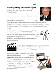 English Worksheet: Steven Spielberg: A Hollywood legend