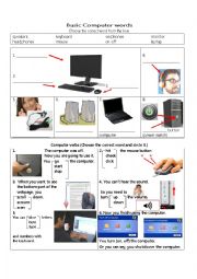 English Worksheet: Basic Computer Words