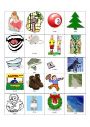 English Worksheet: Go Fish minimal pair game