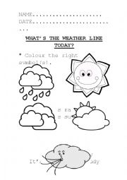 English Worksheet: WHATS THE WEATHER LIKE?