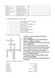 English Worksheet: There is/ There are and building vocabulary