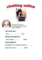 English Worksheet: an awareness campaign on chatting online