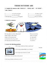 English Worksheet: There is/there are exercises