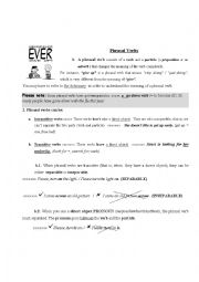 English Worksheet:  PHRASAL VERBS 