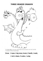 English Worksheet: THREE HEADED DRAGON