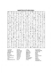 English Worksheet: Martin Luther King Puzzle