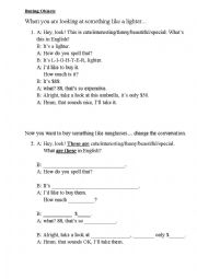 English Worksheet: buying objects