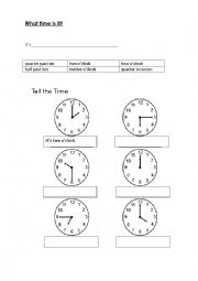 English Worksheet: What time is it?