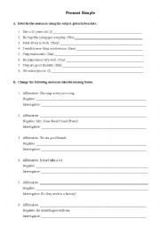 English Worksheet: Present Simple - practice