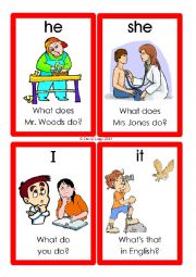 English Worksheet: Pronoun Flashcards: 1-12 of 70