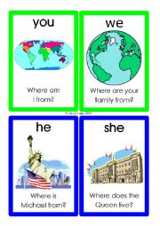 English Worksheet: Pronoun Flashcards: 13-24 of 70