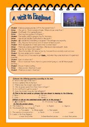 English Worksheet: A visit to England 