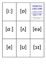 English Worksheet: Phonetics card game