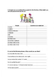 English Worksheet: Ice Breakers