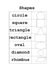 English Worksheet: Shapes