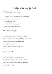 English Worksheet: listening a song by Adele