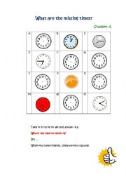 Telling the time information gap activity