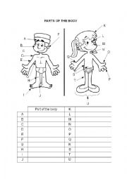 English Worksheet: Parts of the body