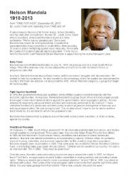 English Worksheet: Nelson Mandela : a biography