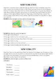 English Worksheet: New York, New-York and Manhattan