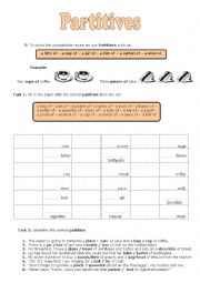 English Worksheet: Partitives