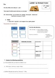 English Worksheet:  4th Form Arts  Unit 2 ��Later ��   by Michael Foster    