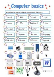 English Worksheet: COMPUTER BASICS