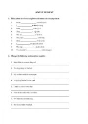 English Worksheet: Simple Present Practice